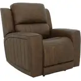 Pierce Zero Gravity Triple Power Recliner in Oasis Walnut Brown Top-Grain Leather